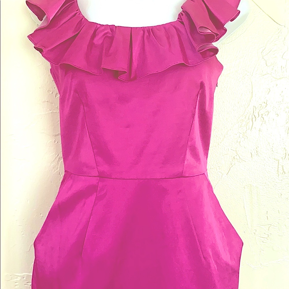 Laila Azhar Pink Satin Ruffled Dress - Picture 4 of 5